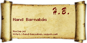 Hand Barnabás névjegykártya